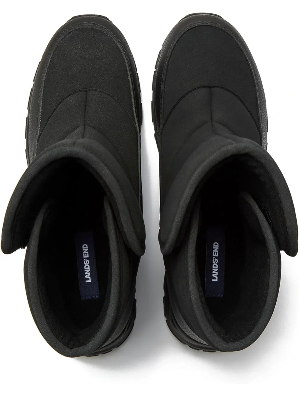 NWT Lands' End Expedition Insulated Waterproof Slip On Black Snow Boots size 11 - Picture 4 of 11